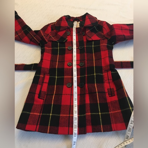 Girls wool blend trench style coat - Picture 4 of 6